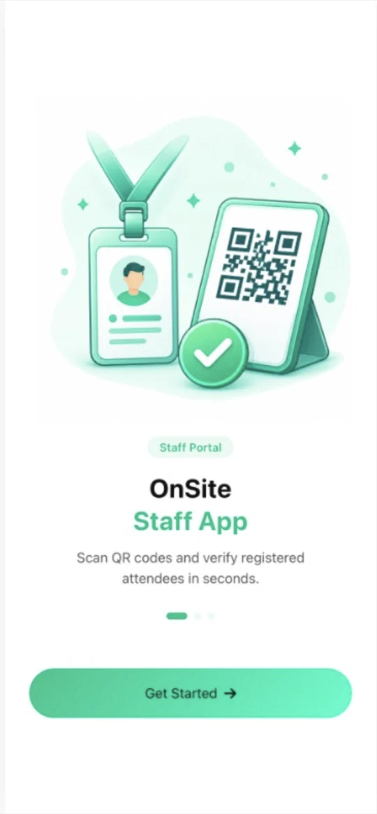 OnSite staff app on a phone